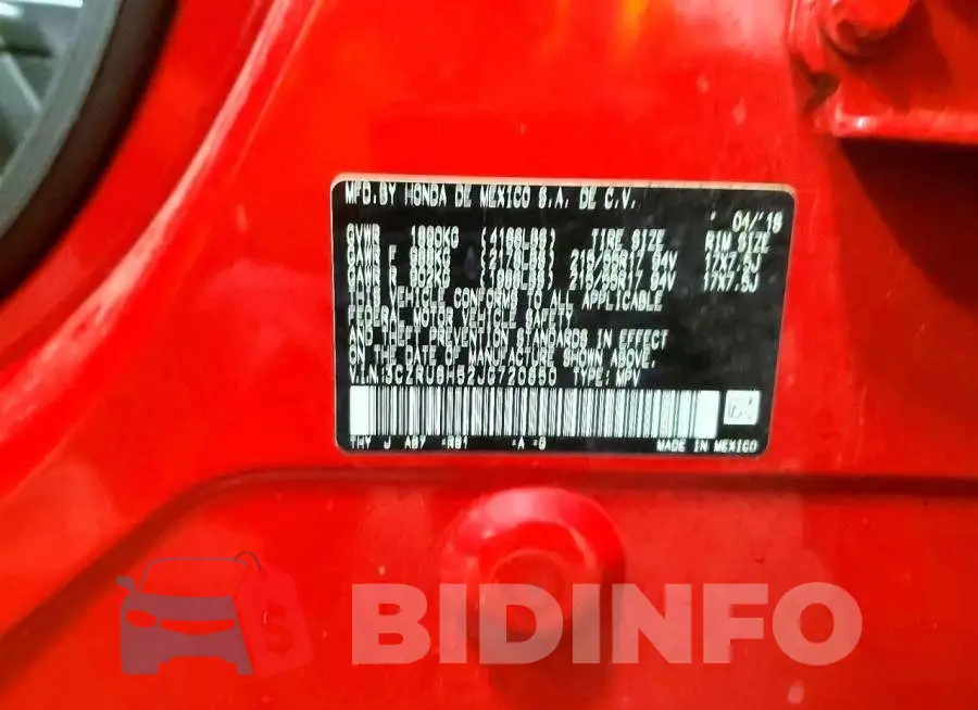 3CZRU6H52JG720650 Photo# 13