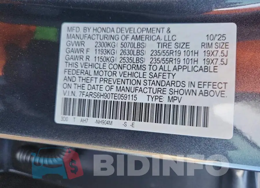 7FARS6H90TE059115 Photo# 13
