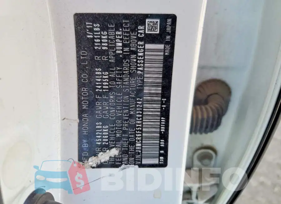 JHMCR6F5XHC031242 Photo# 13