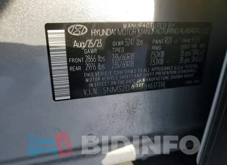 5NMS2DAJ3PH617114 Photo# 13