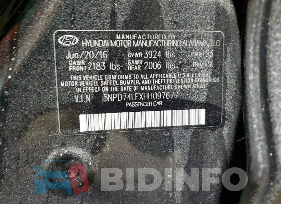 5NPD74LFXHH097677 Photo# 13