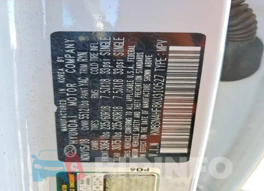 KM8SN4HF8KU310527 Photo# 13