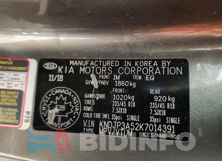 KNDJP3A52K7014391 Photo# 12