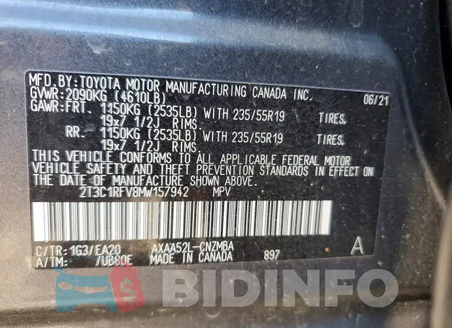 2T3C1RFV8MW157942 Photo# 12