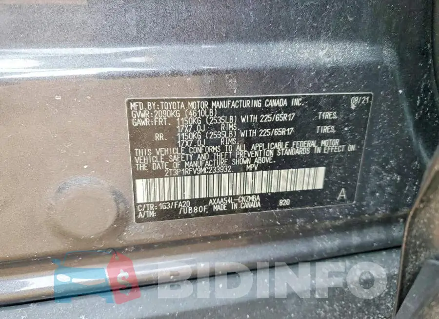 2T3P1RFV9MC233932 Photo# 12