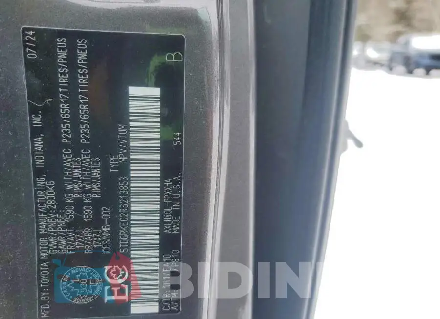 5TDGRKEC2RS213853 Photo# 14