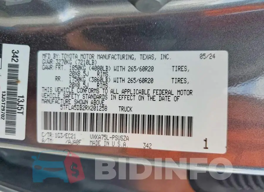 5TFLA5DB2RX201258 Photo# 12