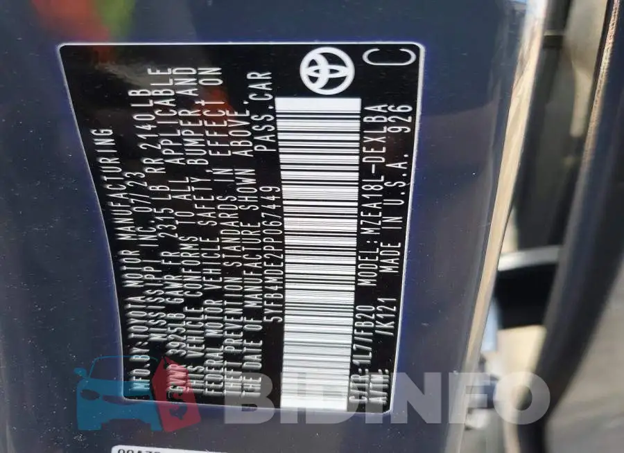5YFB4MDE2PP067449 Photo# 12