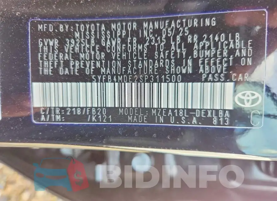 5YFB4MDE2SP311500 Photo# 12