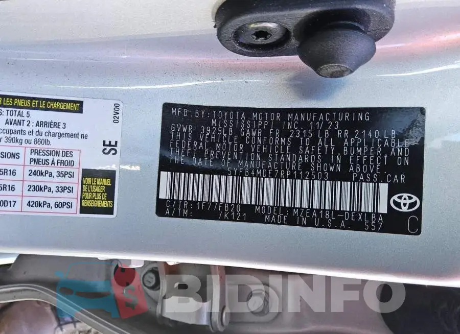 5YFB4MDE7RP112503 Photo# 12