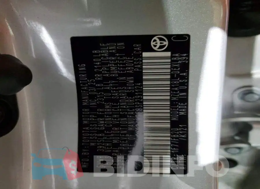 5YFB4MDE8SP291124 Photo# 13