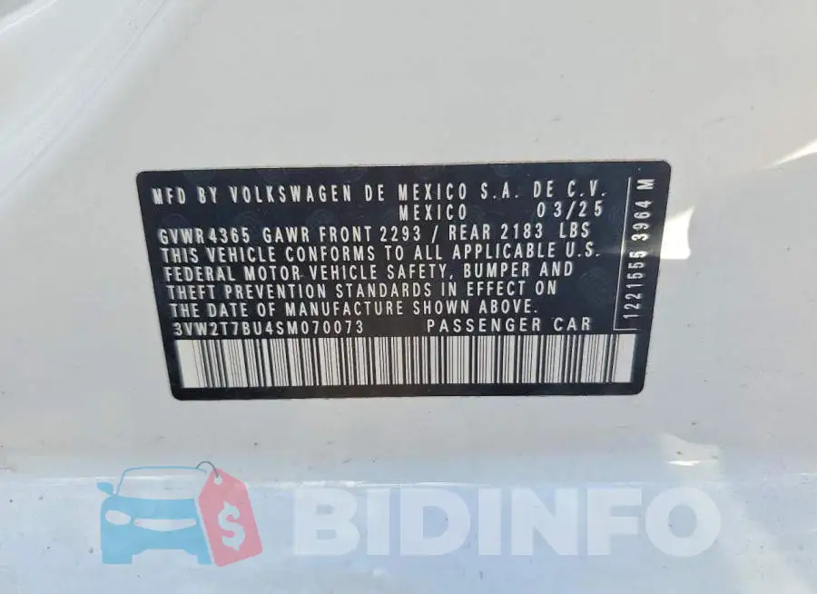 3VW2T7BU4SM070073 Photo# 12