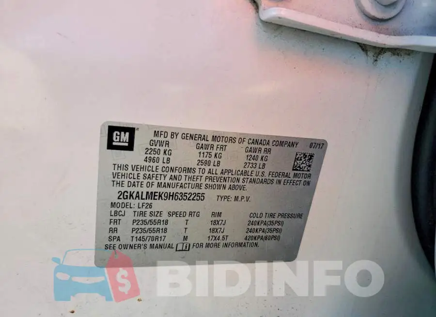 2GKALMEK9H6352255 Photo# 13