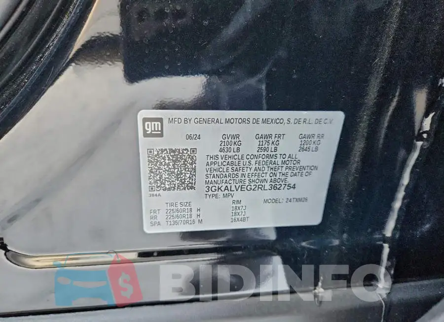 3GKALVEG2RL362754 Photo# 13