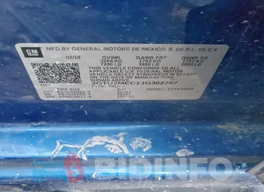 3GTU2MEC1JG302707 Photo# 12