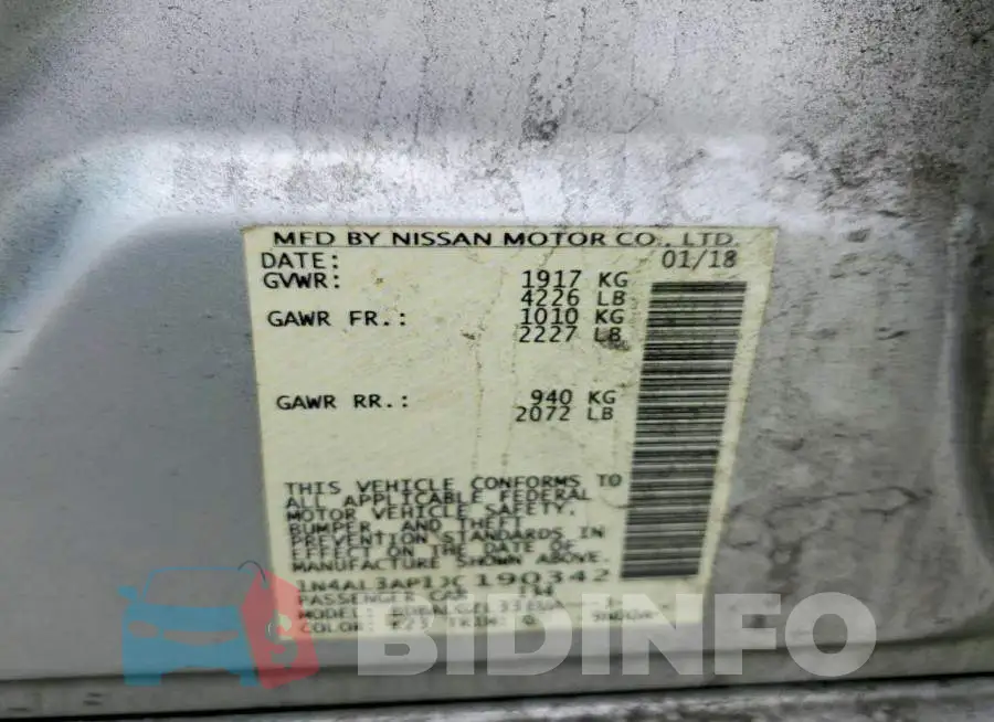 1N4AL3AP1JC190342 Photo# 12