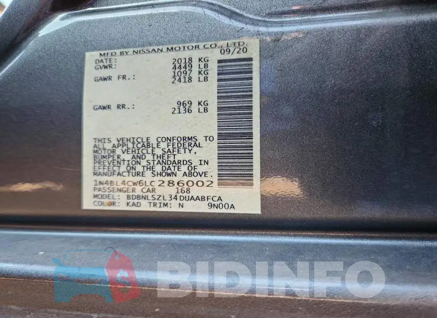 1N4BL4CW6LC286002 Photo# 12