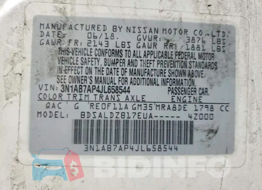 3N1AB7AP4JL658544 Photo# 12