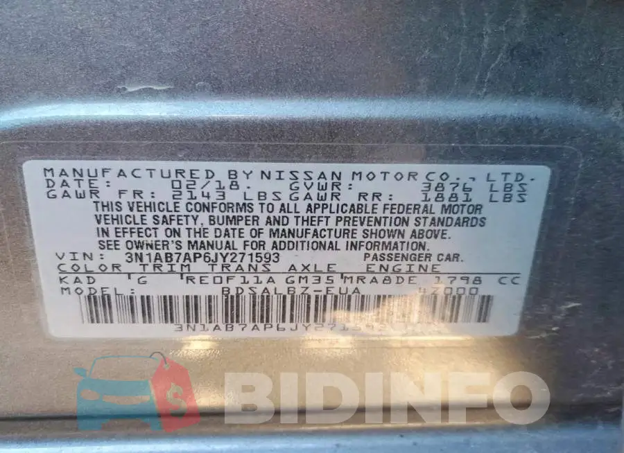 3N1AB7AP6JY271593 Photo# 12
