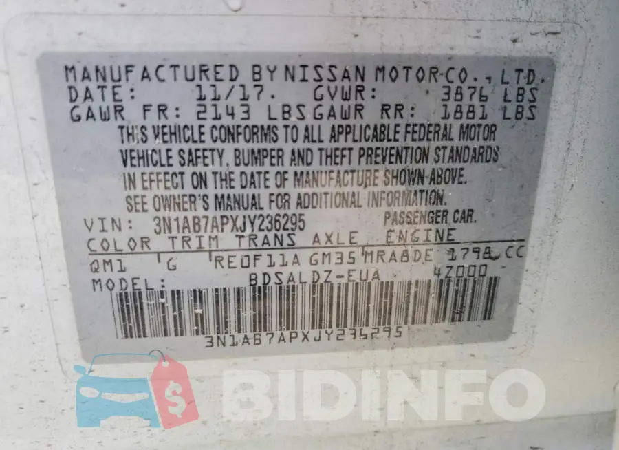 3N1AB7APXJY236295 Photo# 12