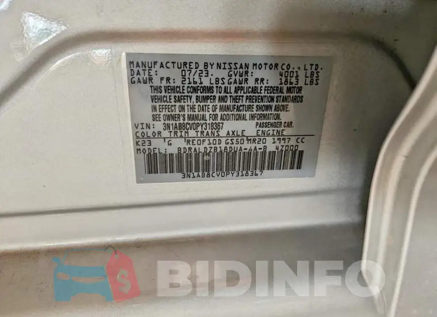 3N1AB8CV0PY318367 Photo# 13