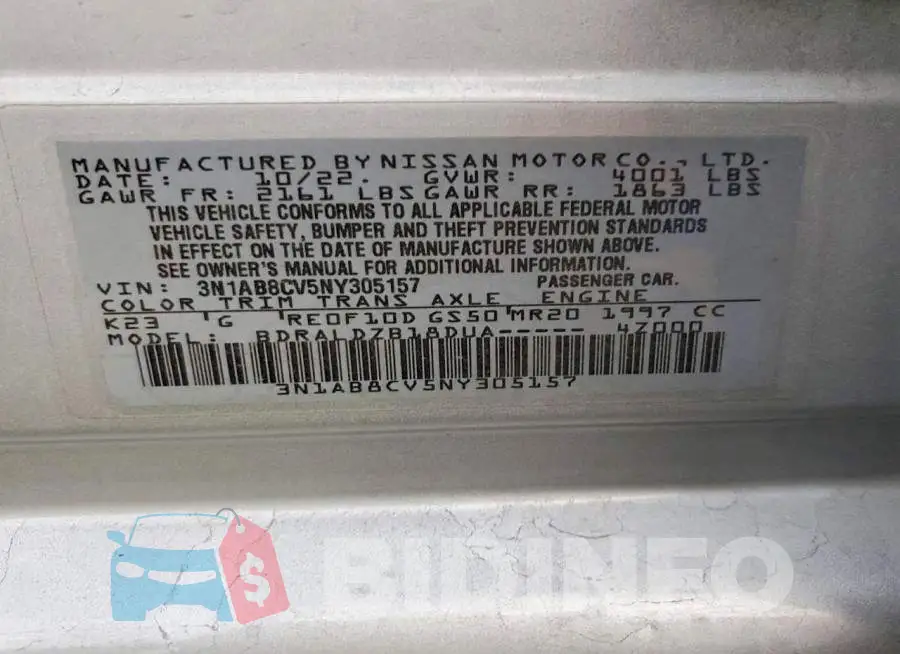 3N1AB8CV5NY305157 Photo# 13