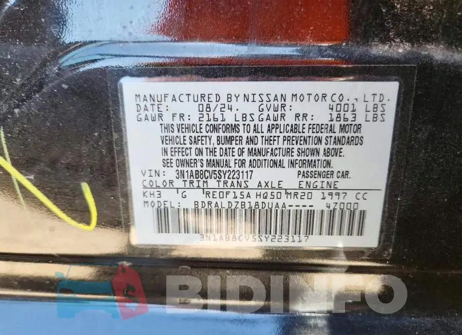 3N1AB8CV5SY223117 Photo# 12
