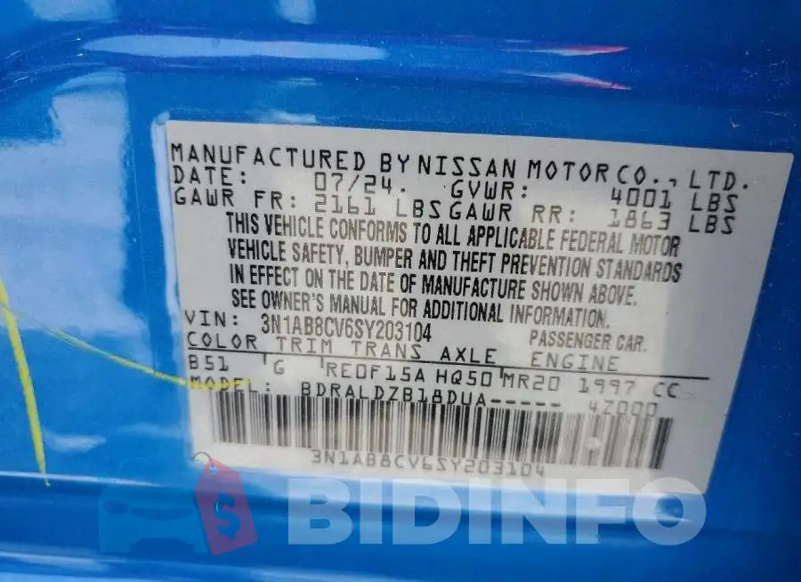 3N1AB8CV6SY203104 Photo# 12