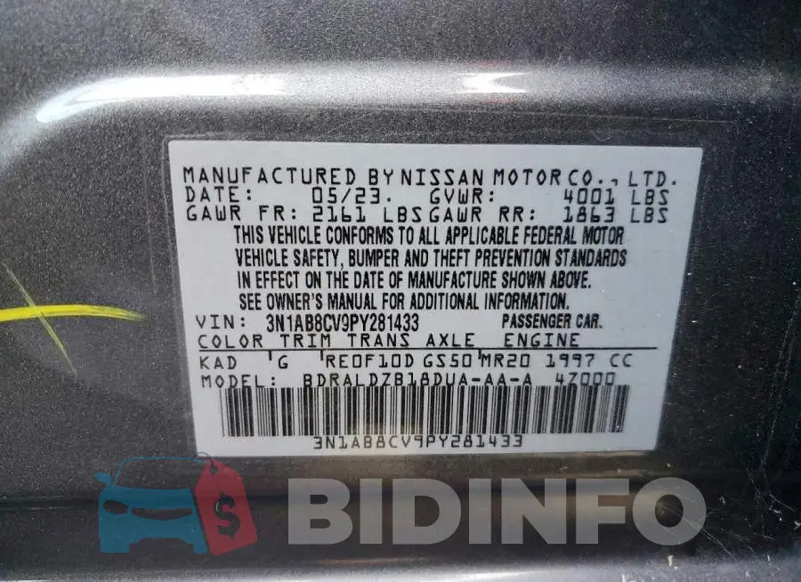 3N1AB8CV9PY281433 Photo# 12