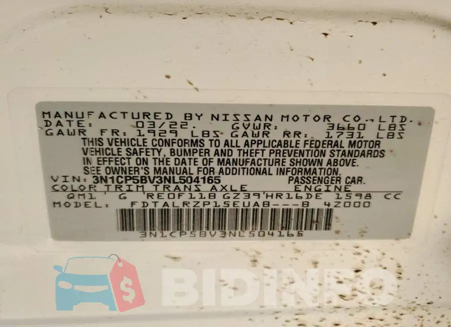 3N1CP5BV3NL504165 Photo# 13