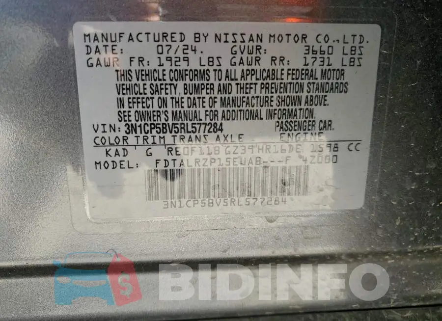 3N1CP5BV5RL577284 Photo# 12