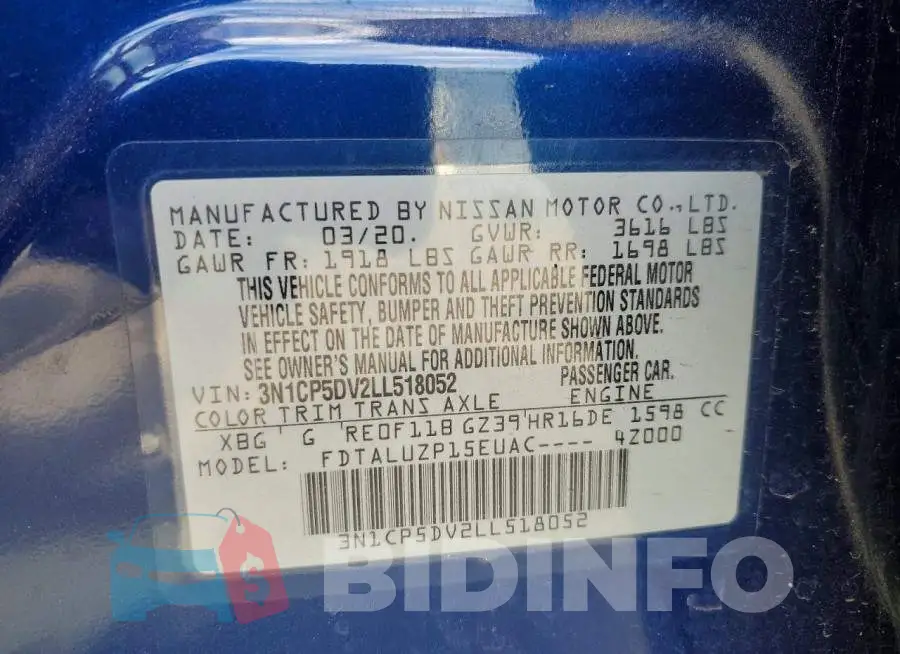 3N1CP5DV2LL518052 Photo# 13
