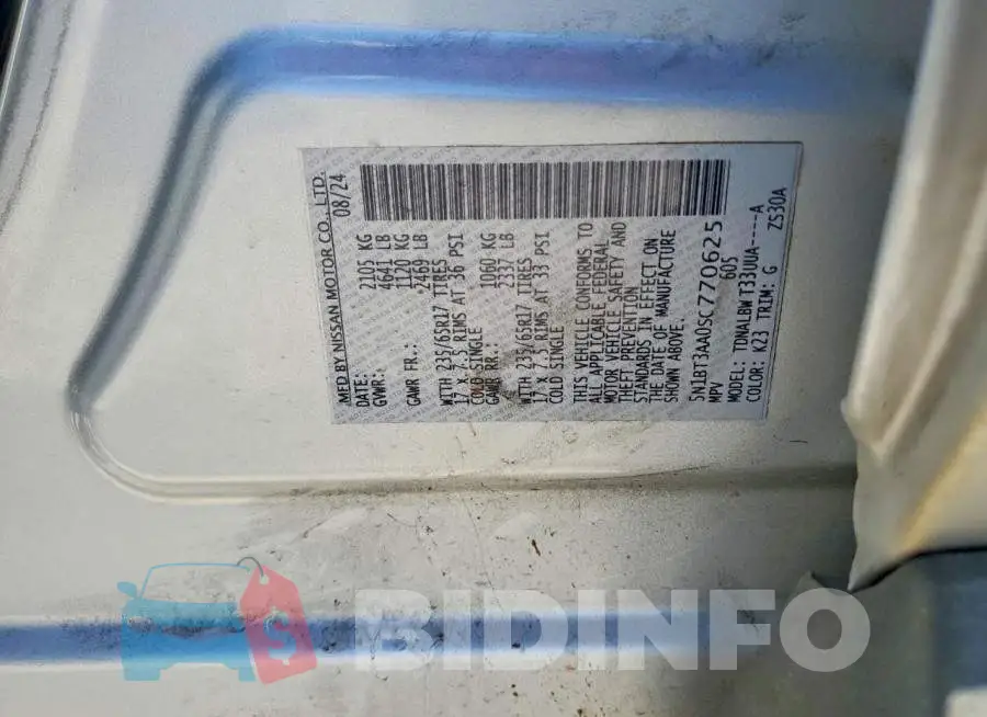 5N1BT3AA0SC770625 Photo# 13