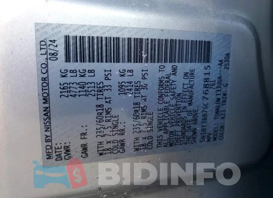 5N1BT3BB7SC768815 Photo# 13