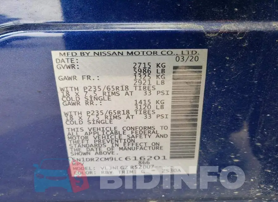 5N1DR2CM9LC616201 Photo# 13