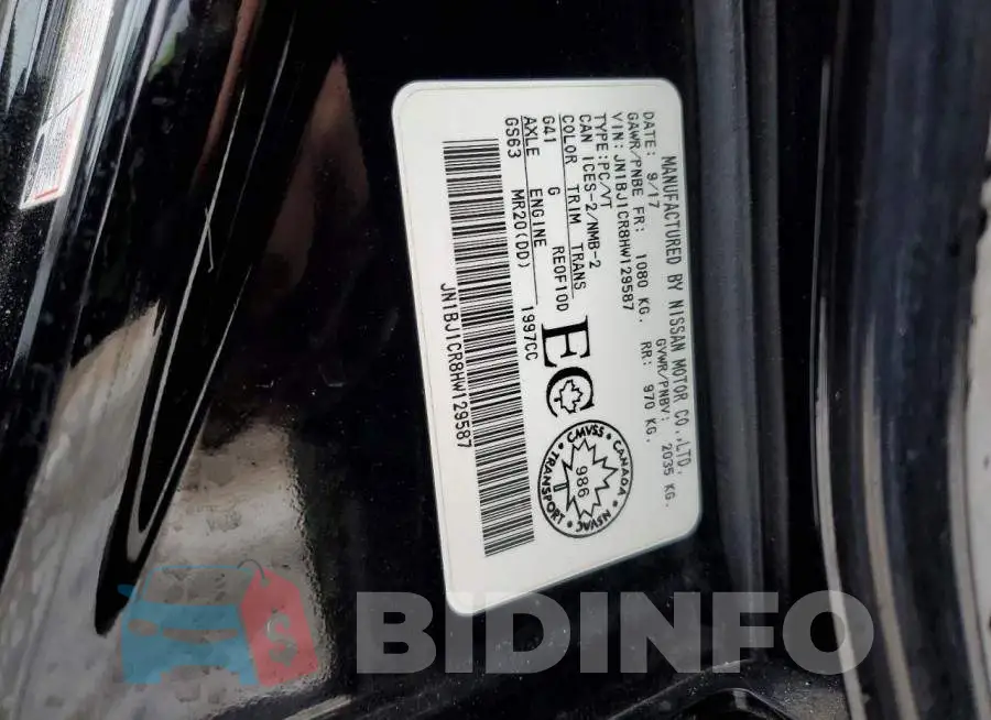 JN1BJ1CR8HW129587 Photo# 14