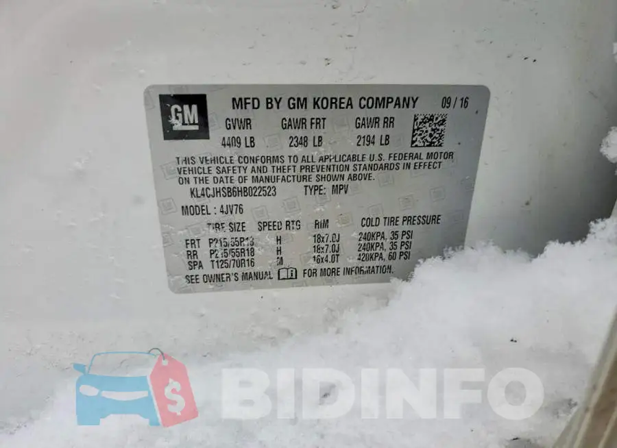 KL4CJHSB6HB022523 Photo# 14
