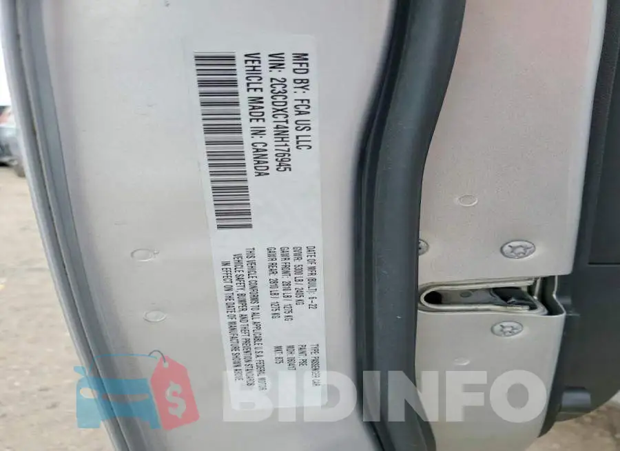 2C3CDXCT4NH176945 Photo# 12