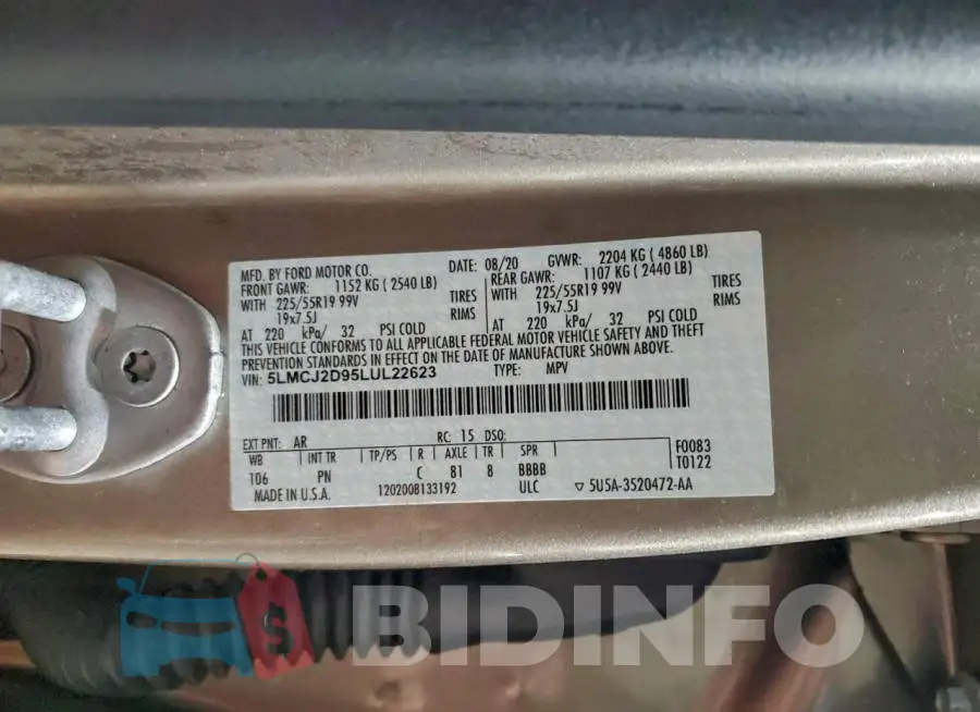 5LMCJ2D95LUL22623 Photo# 13