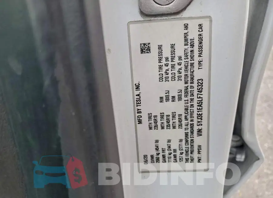 5YJ3E1EA5LF745323 Photo# 12