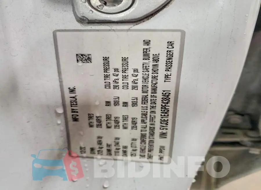 5YJ3E1EA5PF438451 Photo# 12