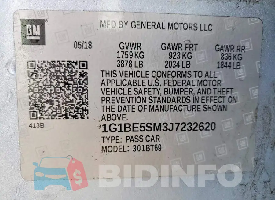 1G1BE5SM3J7232620 Photo# 12