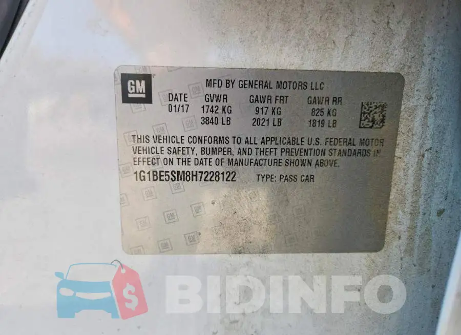 1G1BE5SM8H7228122 Photo# 12
