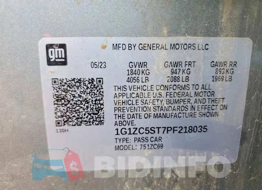 1G1ZC5ST7PF218035 Photo# 12