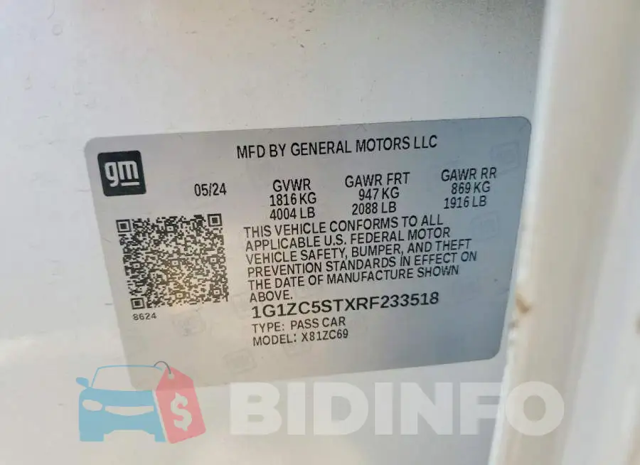 1G1ZC5STXRF233518 Photo# 12