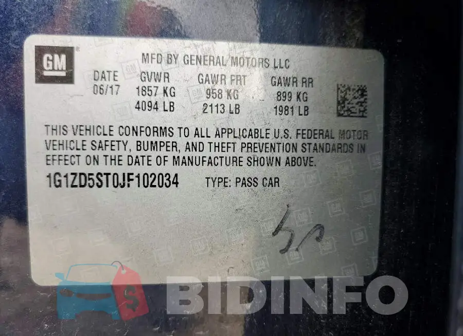 1G1ZD5ST0JF102034 Photo# 13