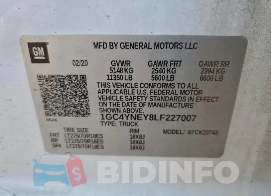 1GC4YNEY8LF227007 Photo# 12