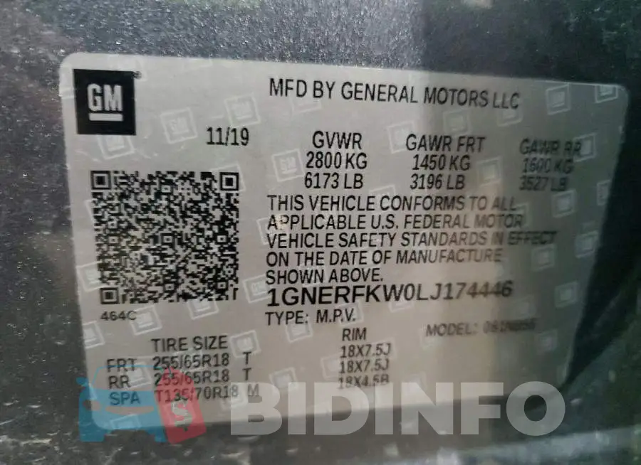 1GNERFKW0LJ174446 Photo# 12