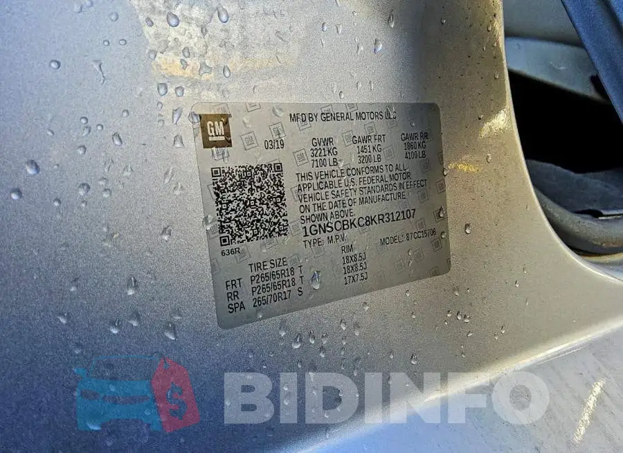 1GNSCBKC8KR312107 Photo# 13