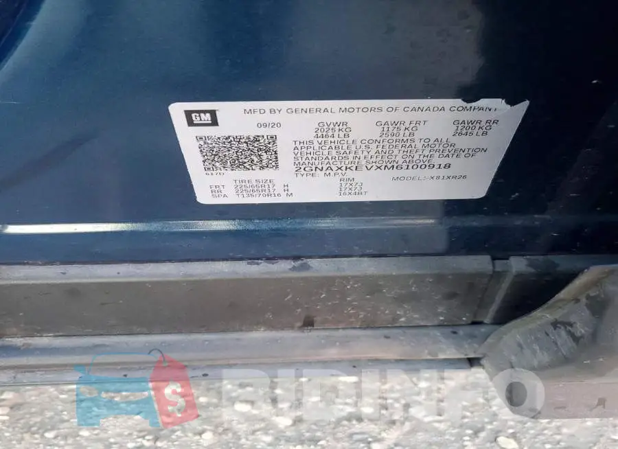 2GNAXKEVXM6100918 Photo# 11